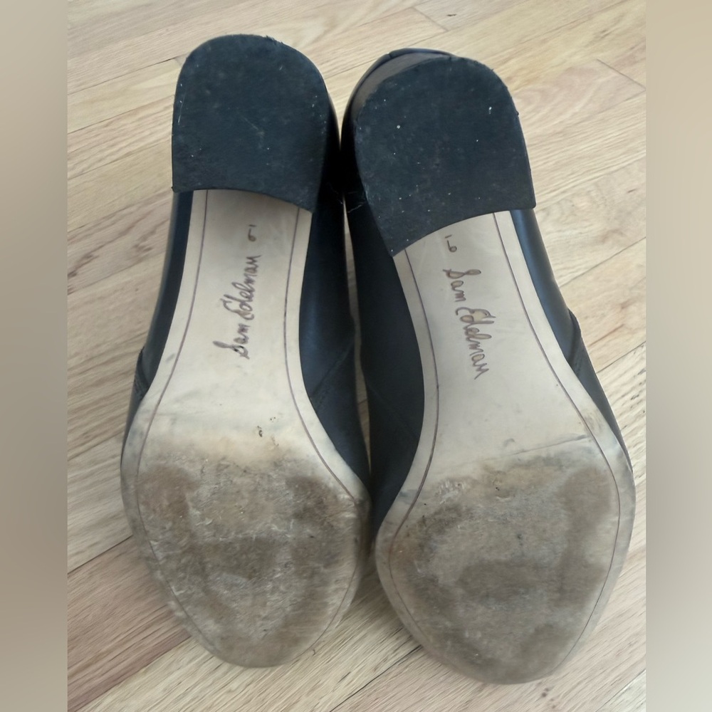 Sam Edelman Black Leather Ankle Booties - Picture 5 of 8